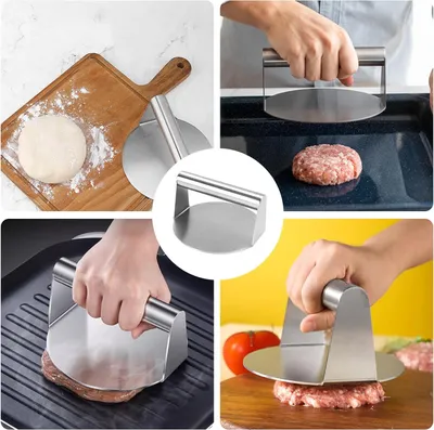 Produktbild von Hamburgerpresse - Ergonomisch und Antihaft - 1 Stück - Edelstahl