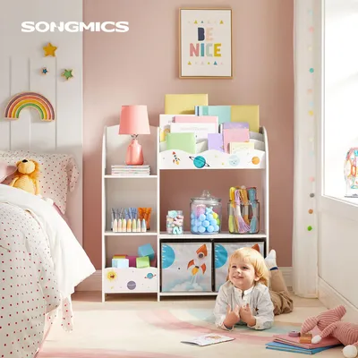 Produktbild von SONGMICS Aufbewahrungsregal für Spielzeug und Bücher,2 Schubladen aus Stoff, Kinder