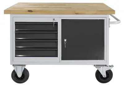 Produktbild von ADB Tischwagen, 4 Schubladen, 1 Tür, RAL7035/7016