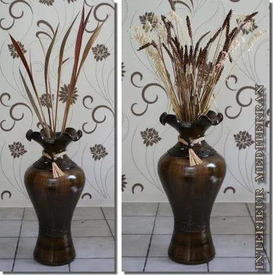 Produktbild von BODENVASE "KLASSIK I" - Größe: ca.70 CM Schwarzbraun - Kastanie