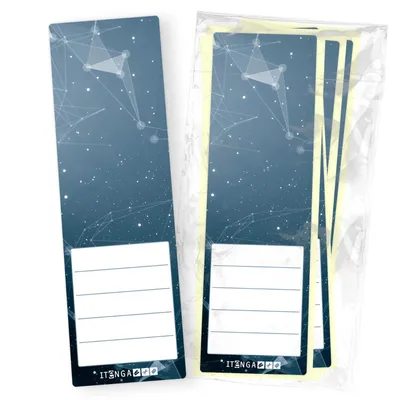 Produktbild von itenga 10er Set Ordneretiketten mit Motiv Hightech abtrakt - breit 6x19cm