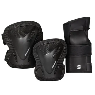Productafbeelding van Powerslide Basic Volwassen Beschermset, Zwart, Maat L, Mannen, Zwart, Maat L