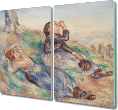 Produktbild von Coloray Hackbrett Kochplattenabdeckung Herdabdeckplatte 2x30x52 cm Schneidebrett Küchenbrett - Wiese