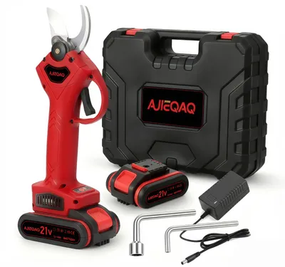 Produktbild von AJIEQAQ Elektrische Astschere 21V, Akku Gartenschere mit Brushless Motor, für Garten & Obstbau, 0-25mm Schnittkapazität, inkl 2 x 1500mAh Batterien