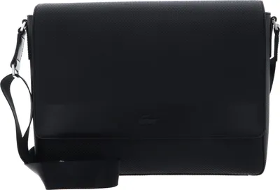 Produktbild von LACOSTE Leder Laptoptasche mit Laptopfach Messenger Bag Noir schwarz