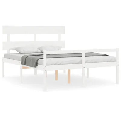 Produktbild von vidaXL Seniorenbett mit Kopfteil 160x200 cm Weiß Massivholz