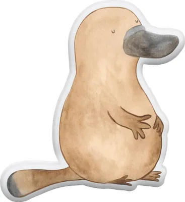 Produktbild von Mr. & Mrs. Panda tierform kissen Schnabeltier Mut 70 cm - Weiß - Geschenk, Kuschelkissen, Kuscheltier, Plüschtier, Büro, stofftier, Dekokissen, Motivation, Zierkissen