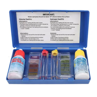 Obrázek produktu pro Sada na testování bazénové vody – testovací sada na pH a chlór pro testování kvality vody