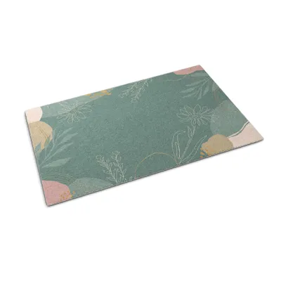 Produktbild von Fußmatte für die Tür – Unterlage zur Aufnahme von Schmutz – Rutschfeste Fußmatte für Innen- und Außenbereich – 150 x 100 cm – Mit Blumenmuster
