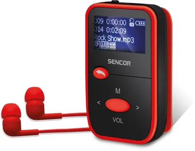 Obrázek produktu pro SENCOR SFP 4408 RD MP3 přehrávač 8 GB se slotem pro microSD kartu, funkce USB disku