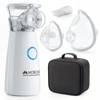 Produktbild von Tragbarer Mini-Vernebler mit Maske Mobiclinic Sehr leise Inhalator Für Kinder & Erwachsene Kompakt Nebumobi1