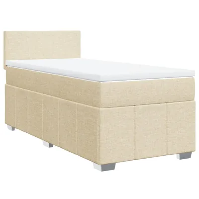 Produktbild von Boxspringbett mit Matratze Creme 80x200 cm Stoff