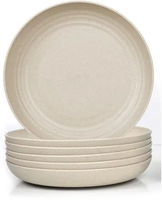 Produktbild von Tiefe Teller, 6-teilig, 25cm, bruchfest, BPA-frei, beige, leicht