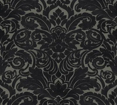 Produktbild von Architects Paper Barocktapete Castello Tapete mit Ornamenten Vliestapete mit Echtflock rot schwarz 10,05 m x 0,52 m