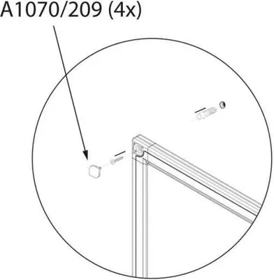 Produktbild von Abdeckkappe für Ecke von X-tra! LIne Tafeln
