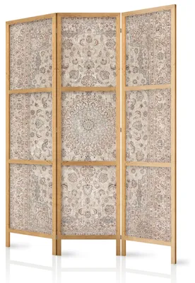 Obrázek produktu pro Japonský paravan, 3 díly, rozdělovač prostoru, skládací, prémiová netkaná textilie, retro mandala, vhodný do ložnice, rozměry 135 cm x 172 cm