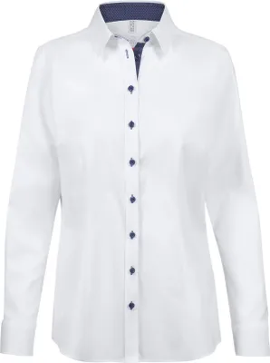 Produktbild von Greiff Modern WITH 37.5® Damen Bluse Langarm Kent Regular Weiß/Blau 48
