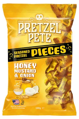 Zdjęcie produktu dla Pretzel Pieces Honey Mustard and Onion smak pikantny 160g