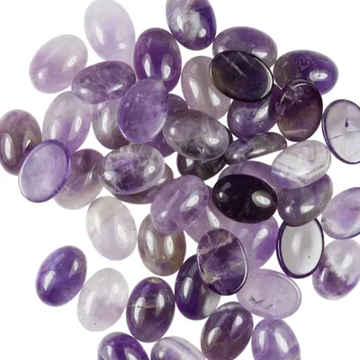Produktbild von 10 natürliche Cabochons Halbedelsteine, 14x10mm, Amethyst, lila Violetttöne
