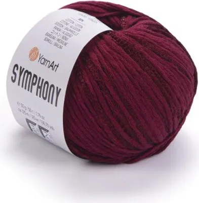 Produktbild von YarnArt Symphony 2113 – Premium Strickgarn in Bordeaux – Glanz & Weichheit für edle Projekte (50g / 125m)