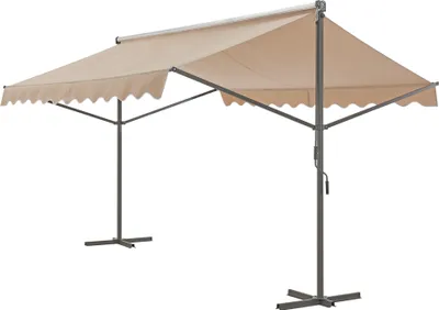 Obrázek produktu pro Stojící markýza Selenizza Volně stojící markýza 400x300x260cm Zahradní markýza Ochrana před sluncem Baldachýn na terasu Venkovní terasa Zahradní balkon Písková barva