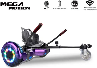 Produktbild von Hoverboard mit HoverKart Go-kart Elektro Scooter Self Balancing Scooter 6.5” Segway Geschenk für Kinder und Erwachsene Bluetooth-Lautsprecher LED-Leuchten 700W