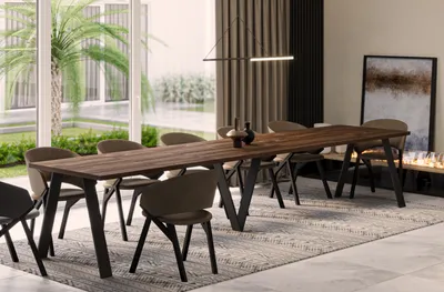 Produktbild von Endo-Möbel XXL Esstisch Lungo 130cm - 405cm ausziehbar bis 12 Personen Küchentisch (Stirling Eiche)