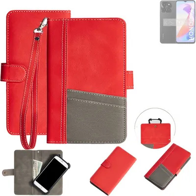 Produktbild von K-S-Trade Handy Schutzhülle für Honor X6a Hülle Portemonnee Brieftasche Klapphülle Kartenfächer Flip Wallet Case Etui