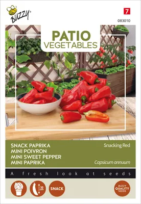 Obrázok produktu pre Mini sladká paprika Snacking Red | Semená sladkej papriky od Buzzy Seeds