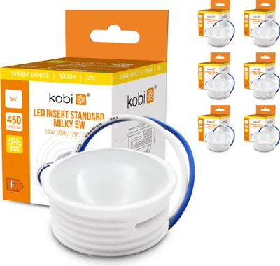 Produktbild von LED Insert Modul flach Warmweiß 3000K 450lm 230V 5W für Einbaustrahler MR16 Ersatz Ø 50mm Einbauleuchten Rahmen Leuchtmittel Abstrahlung für Standard Einbaustrahler Ultra flach nur 24mm