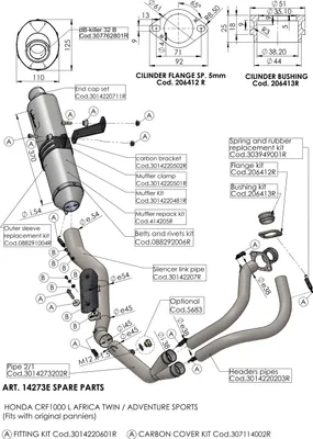 Produktbild von Auspuffhalterung LeoVince Auspuff-Ersatzteil Haltesatz für Honda CRF 1000 L