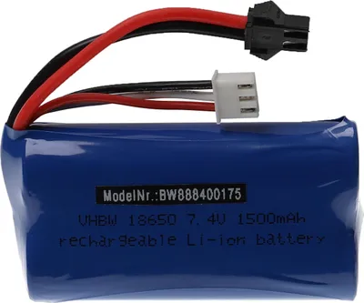 Produktbild von vhbw Akku kompatibel mit TKKJ H101 Modellbau (1500mAh, 7,4V, Li-Ion, 72 x 37 x 19 mm, SM-2P)