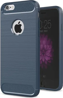 Produktbild von Apple iPhone 6 / 6s Plus Cover TPU Case Silikon Schutz-Hülle Handy Bumper Carbon Optik Blau