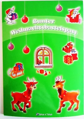 Produktbild von Bunter Weihnachtsbastelspass- Weihnachts Bastelbogen mit Adventskalender