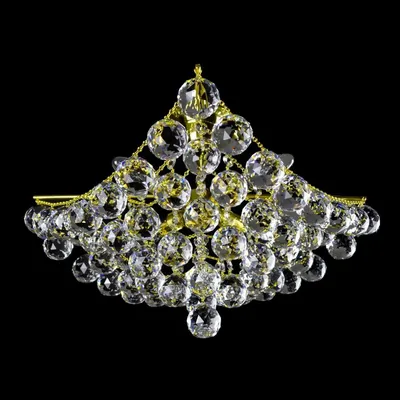 Produktbild von Casa Padrino Luxus Barock Kristall Deckenleuchte Gold Ø 48 x H. 22 cm - Prunkvolle Messing Deckenleuchte mit böhmischem Kristallglas - Barock Möbel - Edel & Prunkvoll