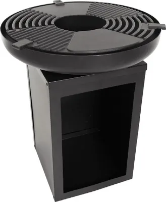 Obrázok produktu pre Misa na oheň RedFire s grilom a priehradkou na drevo Oceľ matná čierna
