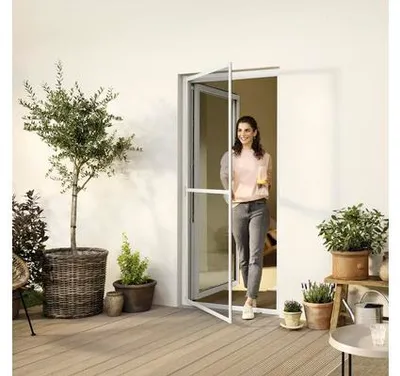 Produktbild von tesa Fliegengitter-Tür Comfort im Alurahmen 120 x 240 cm weiß