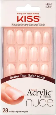 Zdjęcie produktu dla Kiss My Face - Salon Acrylic French Nude Nails 64267 (28 szt.) - Paznokcie akrylowe french manicure dla naturalnego wyglądu