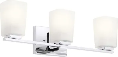 Obrázek produktu pro Koupelnové svítidlo Kovové sklo G9 IP44 Šířka 58,4 cm Leštěný chrom Bílé 3-světelné podlouhlé 900 lm Moderní