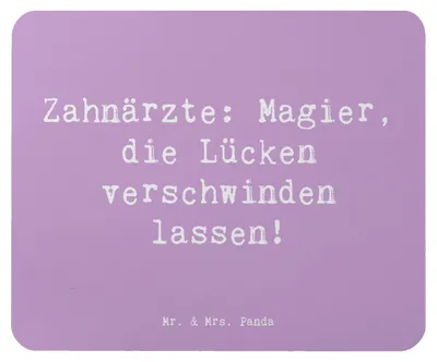 Produktbild von Mr. & Mrs. Panda Mauspad Spruch Zahnarzt Magier - Lavendeltraum - Geschenk, mausteppich, personalisierte Geschenke, laptop, Beruf, Mouse Pad, pc mousepad, Berufsleben