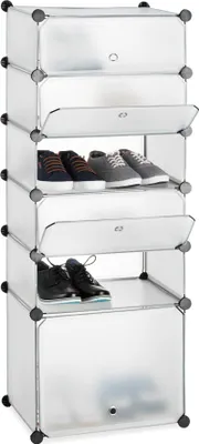 Image de Étagère à chaussures en plastique avec 6 compartiments
