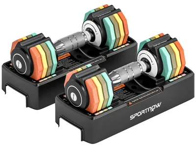 Produktbild von SPORTNOW Verstellbare Hantel Set, 1-5 kg Hanteln mit Schnelleinstellung Tablett
