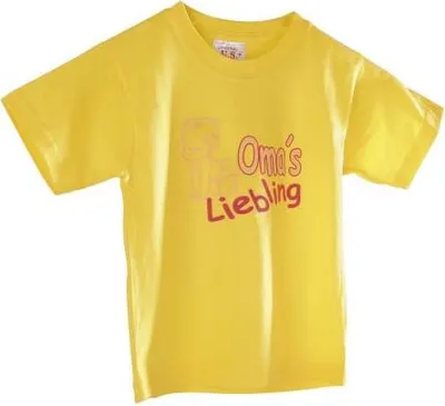 Produktbild von Kinder T-Shirt mit Print - Omas Liebling - 08209 gelb - Gr. 86 - 164 Größe - 86/92