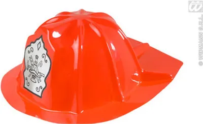 Immagine prodotto di set di 12 caschi da pompiere rossi - taglia unica per bambini, plastica sottile