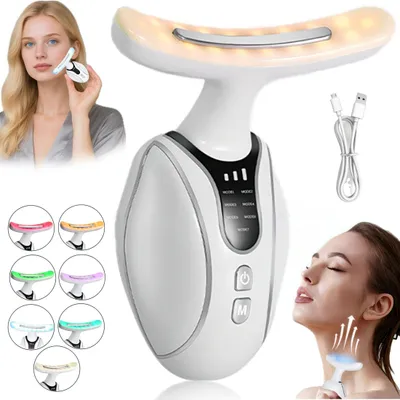 Produktbild von Sonstige Massagegeräte,Gesichtsmassagegerät, Hals Gesichtsstraffungsgerät, 3 Modi Elektrisches Gesichtspflegegerät Anti-Falten, 45℃ Nackenmassagegerät