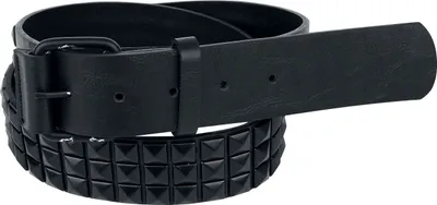 Produktbild von Black Premium by EMP Uni schwarzer Nietengürtel 90 cm
