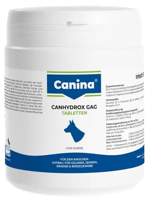 Produktbild von Canina Canhydrox GAG, Hund, Tablet, Gesundheit der Knochen, Gesundheit der Muskeln, Zahnpflege, Junior, Kalzium, Topf