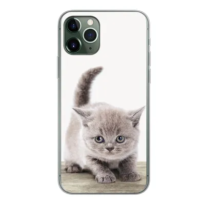 Produktbild von MuchoWow® Handyhülle Schutzhülle Hülle für iPhone 11 Pro Kätzchen - Katze - Haustiere - Jungen - Kinder - Mädchen Silikon Softcase Handy Hülle - Handy