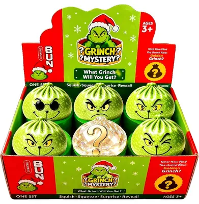 Produktbild von 12 Stück Grinch Squishy Dumpling Mystery,Fidget spinners,Fidget Spielzeug,Squishy Ball,Zufällig Überraschungs Quetsch Toy,Geschenk für Adventskalender