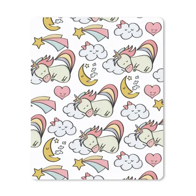 Produktbild von MuchoWow® Mauspad Mousepad Schlafen - Einhorn - Muster 19x23 cm - Mousepads - Maus Mat - Pad - Mausunterlage - Mauspads - Spielen